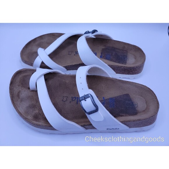 Betula by Birkenstock White Mia Soft Faux Leather Sandals Women's size 8/39 - Picture 6 of 8